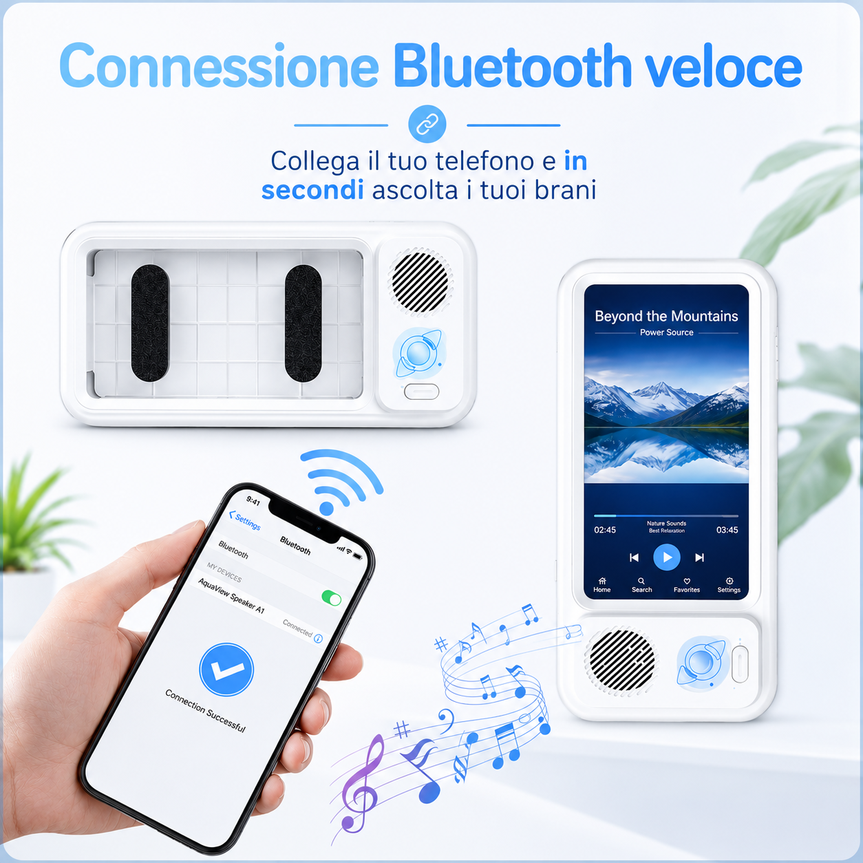 Supporto doccia 360° impermeabile