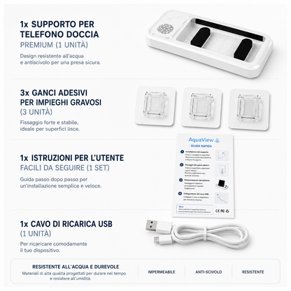 Supporto doccia 360° impermeabile